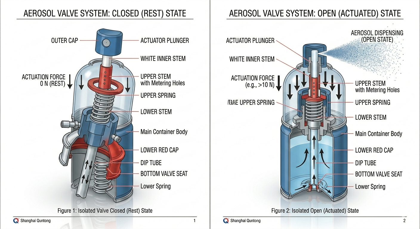 Aerosol Valve Components - Closed State
